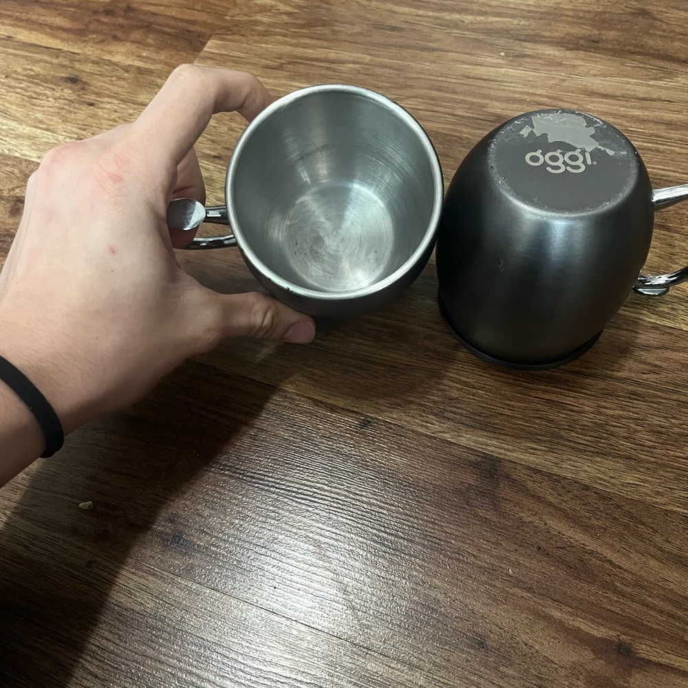 Vintage Oggi silver mugs